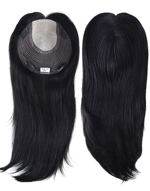 6"x6.5" Women Hair Topper Injection Poly Lace European Cuticle Remy Hair Pieces for Women