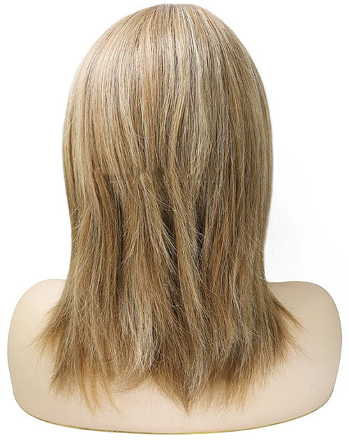 9 Inches Human Hair Wig Blonde Straight European Cuticle Remy Hair Lace Front Female Wig