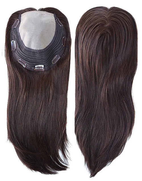 7"x8" Women Long Hair Natural Straight Women Toupee European Cuticle Remy Hair Topper for Women