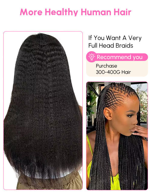 Kinky Straight Bulk Hair for Braiding No Weft Faux Braiding Hair Extensions 12A for Boho Braids