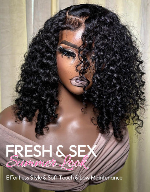 Verity- Glueless Pull Go Wig Fantasy Curl Bob Style Wig Pre Everything Human Hair Wig