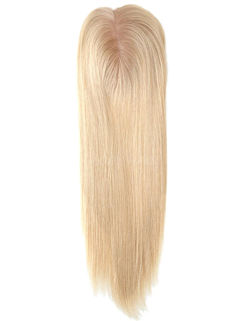 15" Hair Toppers for Women Silk Top Toupee Hairpiece 3 Clip In Blonde Hair Capillary Prosthesis for White Women
