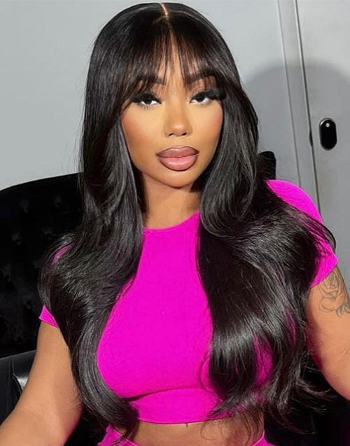 20"=18" Price Curtain Bangs Loose Wavy Wig 13x5 Pre Cut Lace