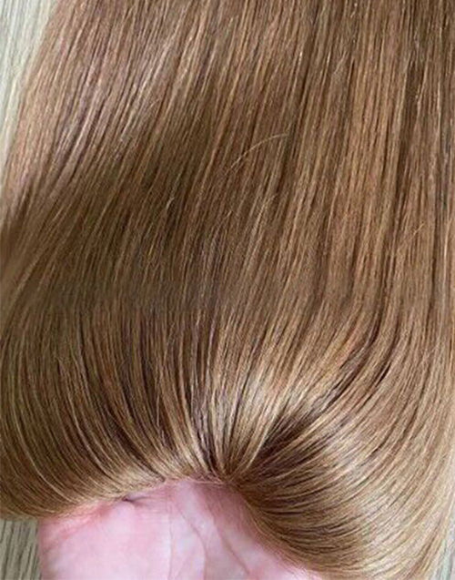 15" x 17" V part Mono Topper Stock Mono Silk Base Human Hair Toppers For Thinning Hair Women Clips In Human Hair Toupee