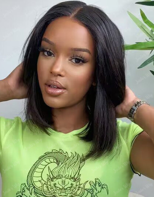 Kay- Straight Layered Cut Short Bob Glueless Wig 13×5 Pre Cut Lace Front Human Hair Wig