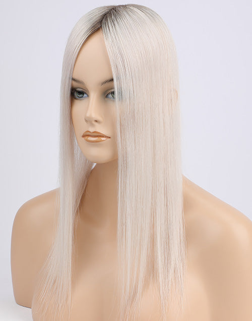 T7/White Mono Top 3"X5" 5.5"X6" Human Hair Topper For Women Thinning Hair Or Hair Loss