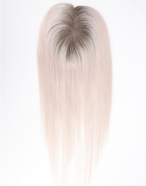 T7/White Mono Top 3"X5" 5.5"X6" Human Hair Topper For Women Thinning Hair Or Hair Loss