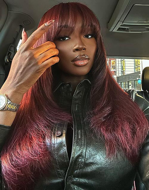 Gina- Face Framing Layered Wig With Air Bangs Pre Everything 7X5 Partingmax Glueless Wigs