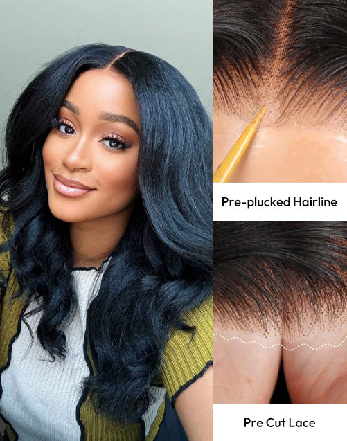 Sylvia-Freetress Glueless Pull Go Lace Wigs Kinky Wave 13X5 Pre-Everything Wig Multiple Styles