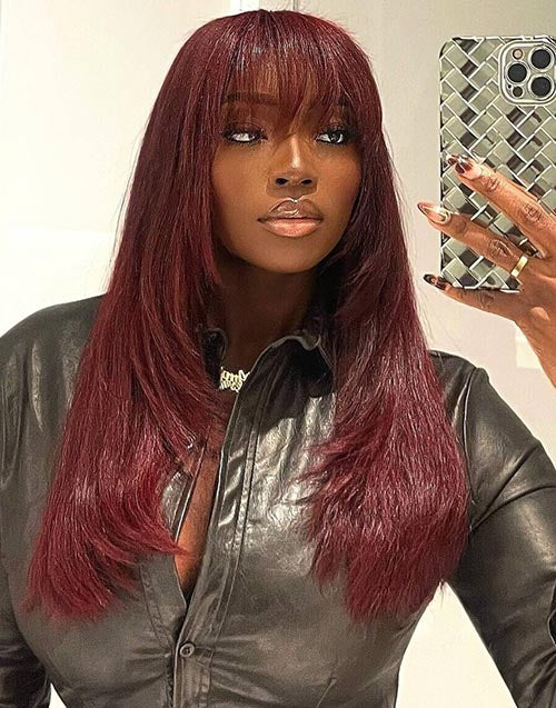 Gina- Face Framing Layered Wig With Air Bangs Pre Everything 7X5 Partingmax Glueless Wigs