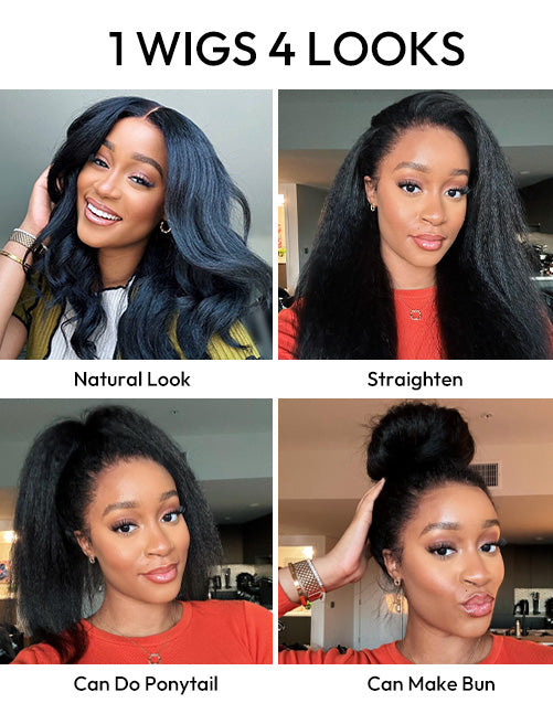 Sylvia-Freetress Glueless Pull Go Lace Wigs Kinky Wave 13X5 Pre-Everything Wig Multiple Styles