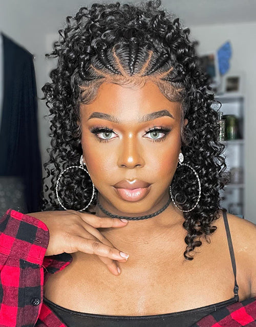 13x6 Lace Front Handmade Braided Wig Knotless for Women