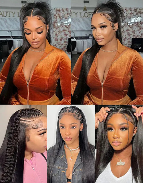 12"-20" Can Do Make Braids Ponytail Straight Full Lace Wig