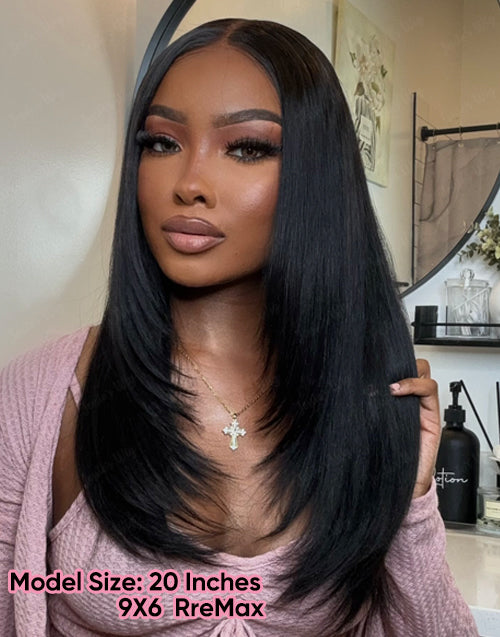 Cherry- Pre Everything Skip The Stylist Go Glueless 9x6 Pre Cut Lace Layer Cut Straight Wig