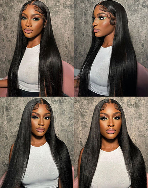 Glueless Straight 4x4 Pre Cut Lace Wig Bleached Knots Human Hair Super Deal