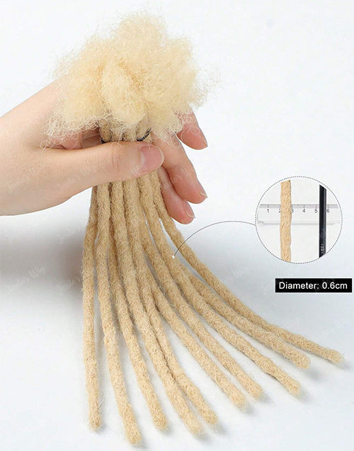 #613 Human Hair Dreadlocks 4C Instant Permanent Locs Extensions Afro Dreads 0.6cm (8-18 Inch)