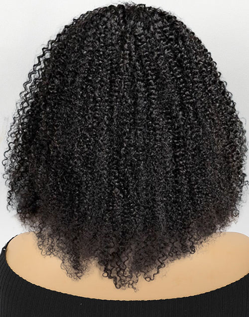 Half Wigs Human Hair-One Fit All For Women Half Up Half Down Hairstyles Afro Kinky Curly Wig