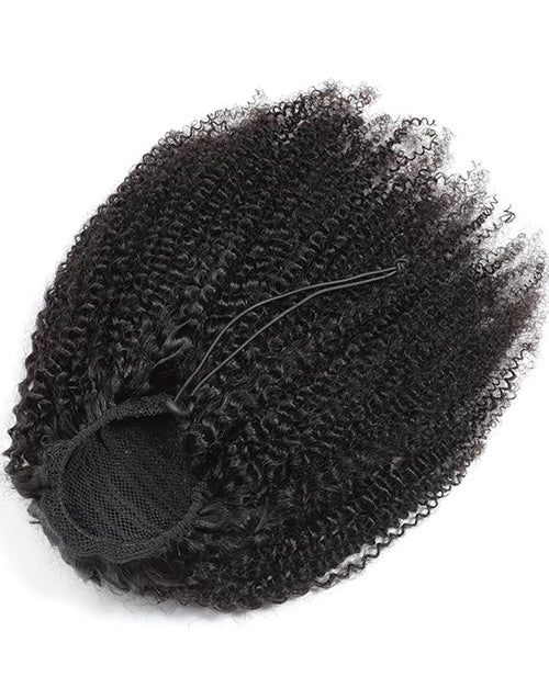 Afro Kinky Curly Hair Ponytail Extensions Clip in Drawstring Ponytail Human Hair Extensions