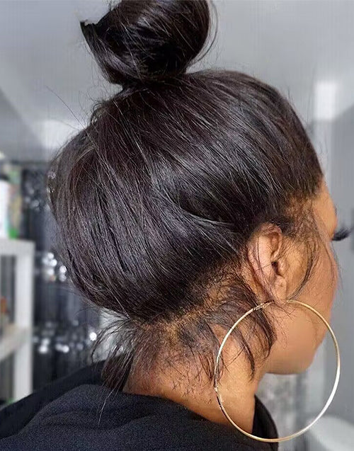Rae- (Can Do Ponytail ) Straight Full Lace Wig With 4C Hairline Edge Human Hair Wigs Preplucked Hairline
