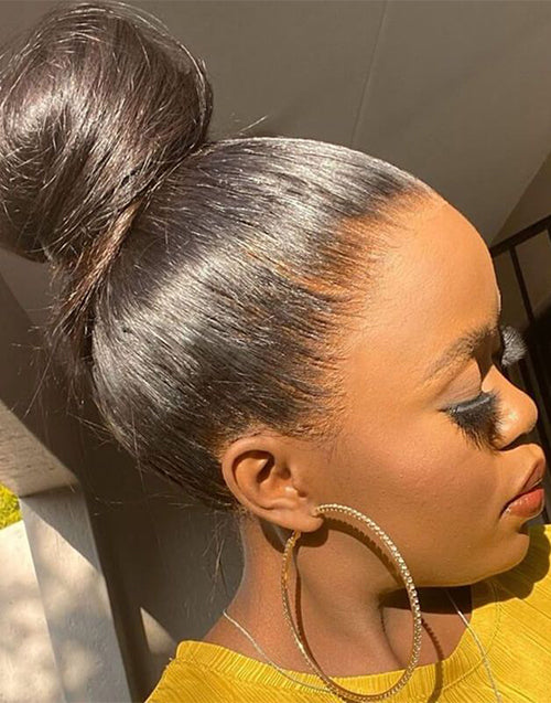 Straight Invisi-Drawstring Snug Fit 360 Pre Cut Lace Frontal Wigs Pre-Bleached Knots Plucked Hairline