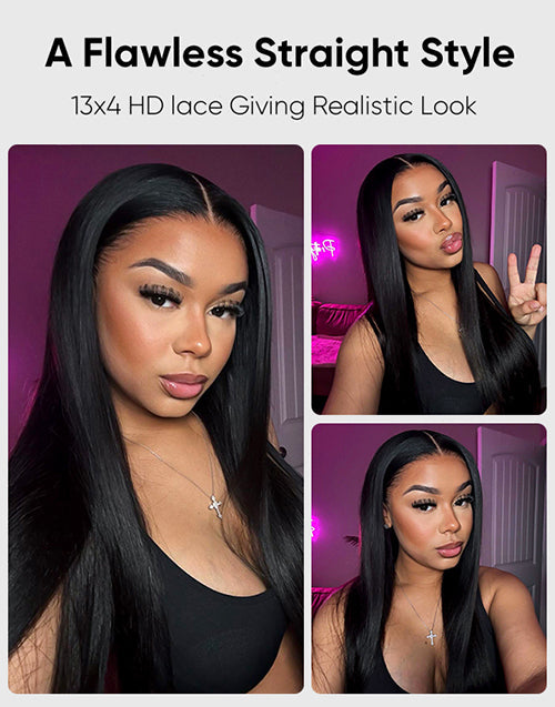 Real HD 4x4/13x4 Lace Straight Glueless Wig Human Hair