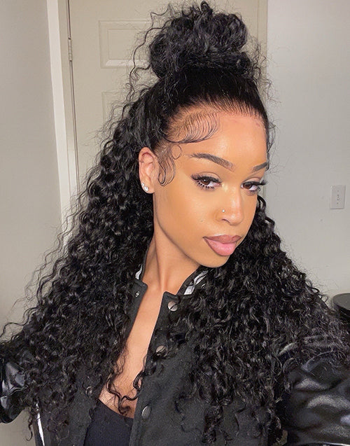 Celeste- Curly Invisi Strap Snug Fit 360 Lace Wig Easily Half Up Half Down Look Pre Cut Lace Wig