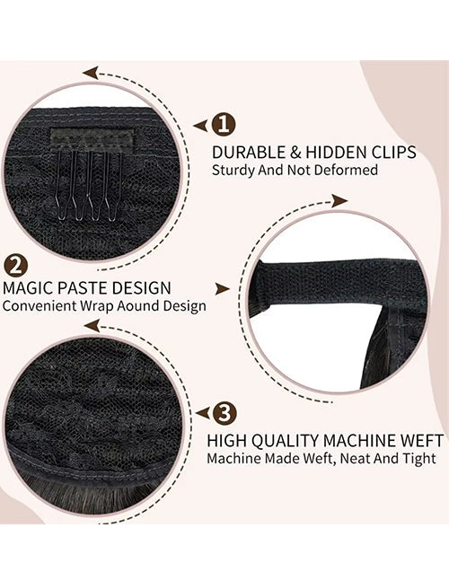 Ponytails Extensions Human Hair Afro Kinky Curly Ponytail Wrap Around Ponytail 4B 4C Remy Hair