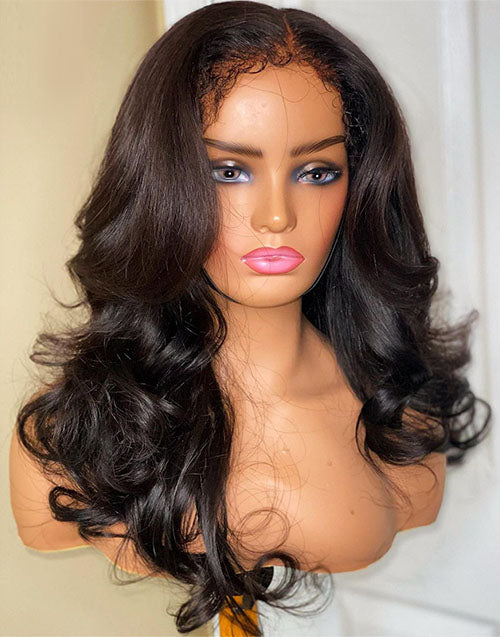 Tara- Real HD Lace Kinky Edge Baby Hairline Body Wave 13x4 Lace Front Wig Glueless Human Hair Wig