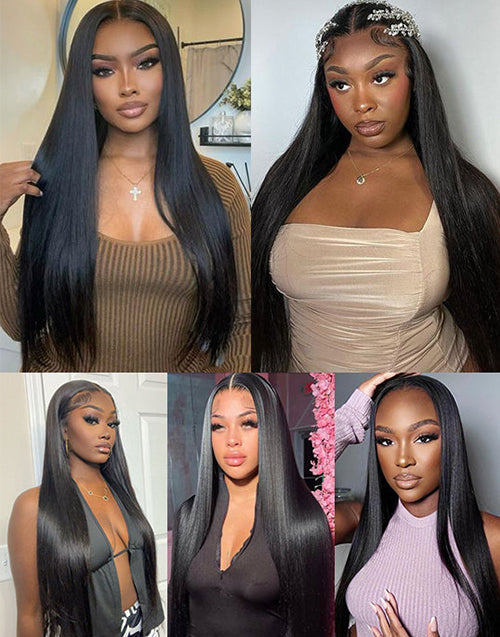 20" Straight Wig 5x5 Pre Cut Lace Glueless Pre Plucked Wig Super Deal