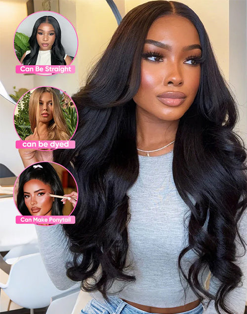 20" 13x4 Pre Cut Lace Glueless Body Wave Wig Versatile Parting Super Deal
