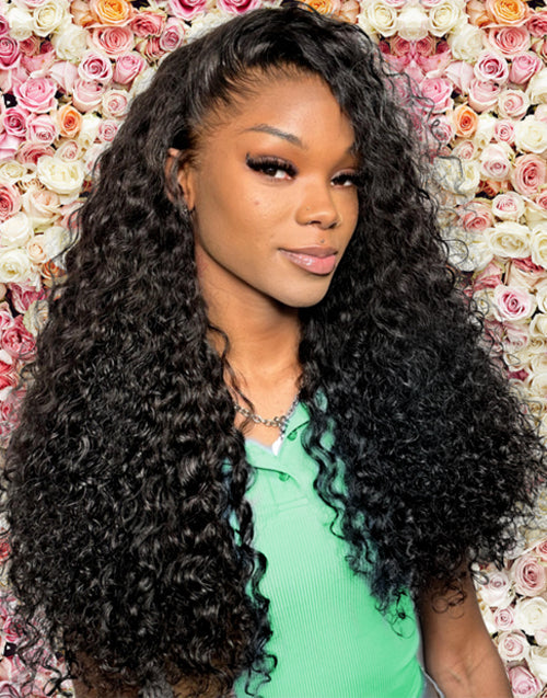 Edith- 13X5 Pre Everything Glueless Water Wave Human Hair Wigs Pre Cut 7X5 Wigs