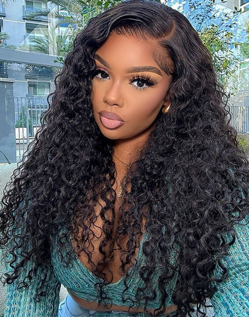 26" Long Length Water Wave 4x4 Lace Glueless Wig Human Hair