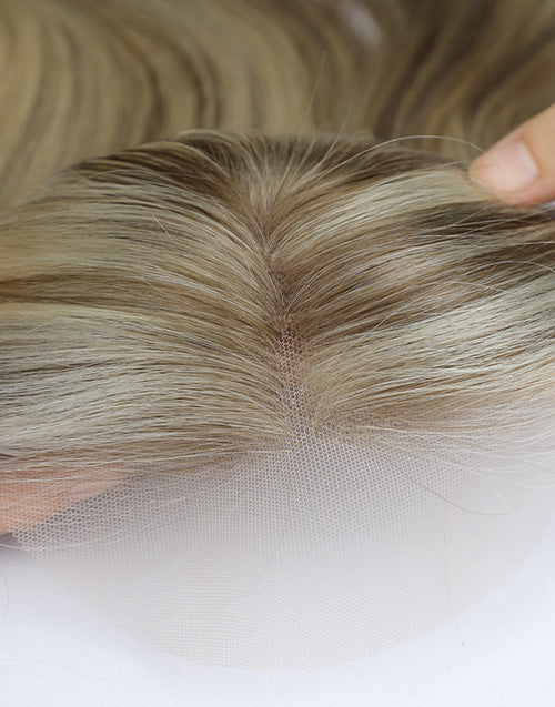 Custom Made 3x5 Mono Top Highlight Human Hair Topper