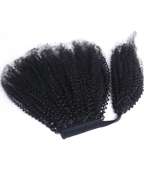 Ponytails Extensions Human Hair Afro Kinky Curly Ponytail Wrap Around Ponytail 4B 4C Remy Hair