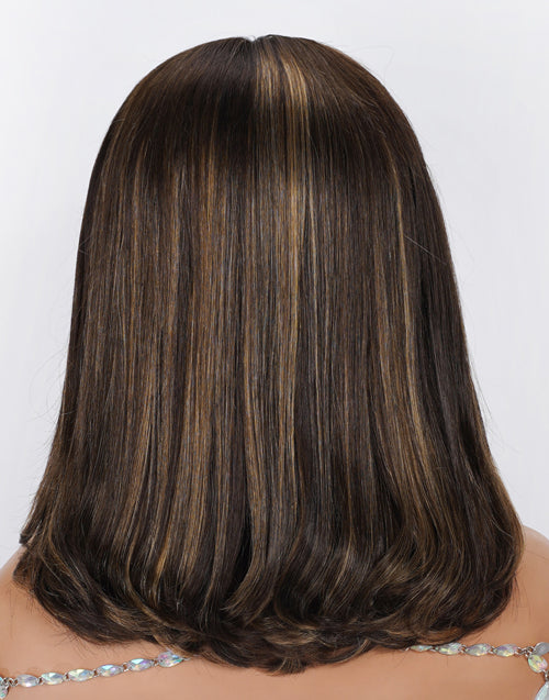 Solana- Highlight Honey Blonde Rachel Cut Bob Glueless Pull Go Wig