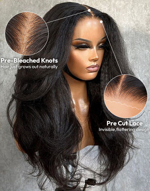 Sylvia-Freetress Glueless Pull Go Lace Wigs Kinky Wave 13X5 Pre-Everything Wig Multiple Styles