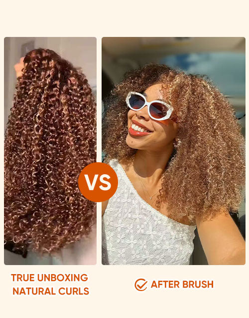 Novia- Glueless Highlight Finger Coily Curly Human Hair Lace Wigs 7X5 Pre Cut HD Lace 200% Density