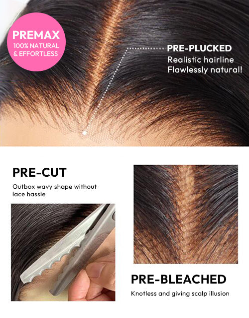 Glueless Straight 4x4 Pre Cut Lace Wig Bleached Knots Human Hair Super Deal