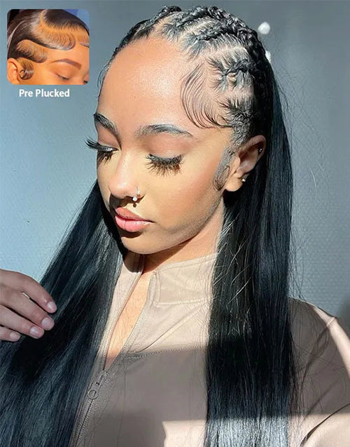 12"-20" Can Do Make Braids Ponytail Straight Full Lace Wig
