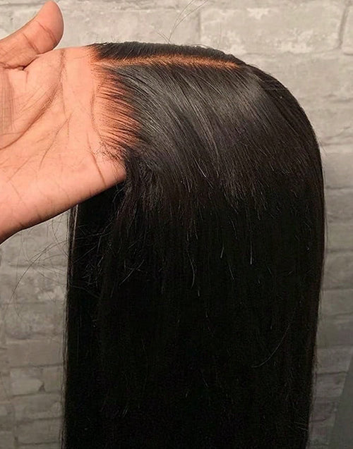 Glueless Straight 4x4 Pre Cut Lace Wig Bleached Knots Human Hair Super Deal