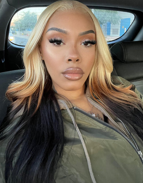Esther- Ombre 613 Blonde 3 Shades Body Wave 13x6 Lace Front Wig Blonde Ombre Human Hair Wig