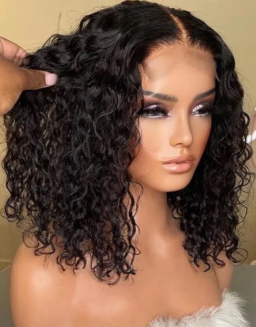 14" Short Curly 13x4 Lace Front Bob Wig Glueless Wig
