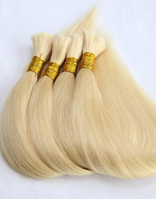 #613 Honey Straight Hair Bulk Braiding Hair for Human Hair Extensions No Weft for Micro Braiding 12A