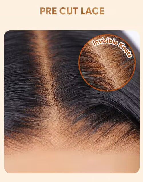 Doreen- Balayage Colored Wavy Pre Cut 9x6 Lace Glueless Wig Human Hair