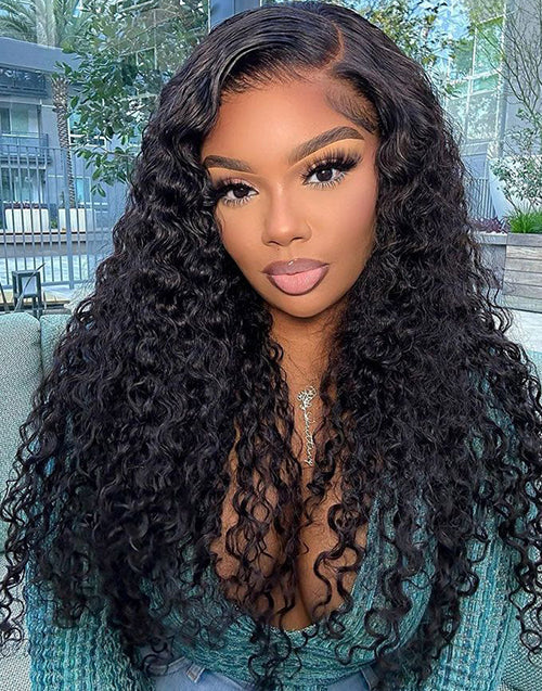 16"-26" Water Wave Lace Wig Glueless Human Hair Wig