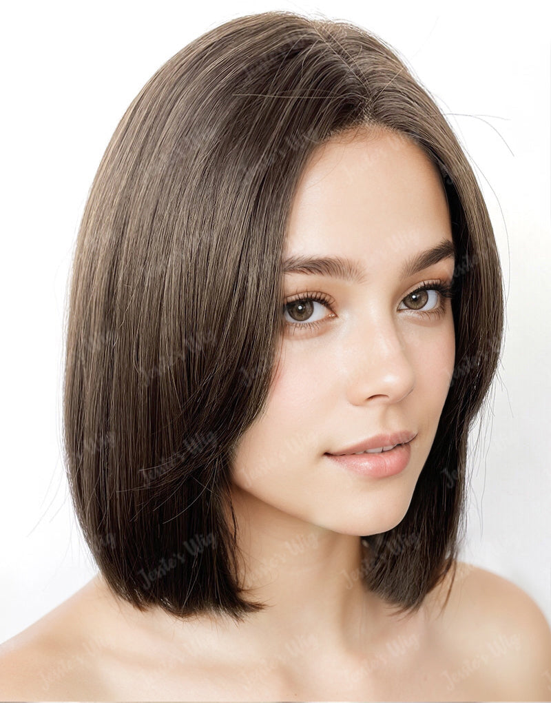 Sue-Custom Made Brunette Color 13x6 Lace Frontal 5.5x5.5 Lace Bob Wig Human Hair