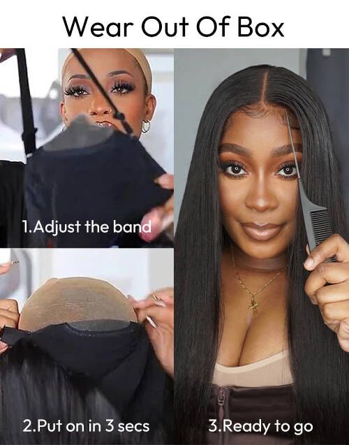 Glueless Straight 4x4 Pre Cut Lace Wig Bleached Knots Human Hair Super Deal