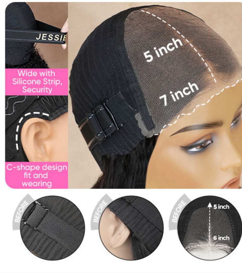Wavy Layer Haircut Wig With Curtain Bangs Pre Cut Lace Glueless Human Hair Wig
