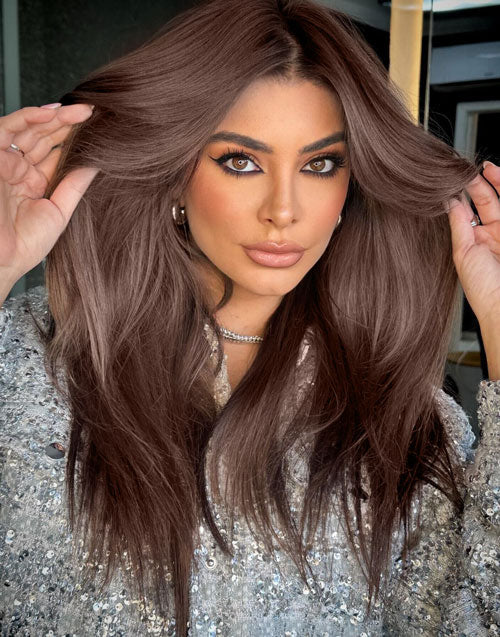 18" Natural Brown Luxury Wavy 13x6 Lace Front Wig For Women