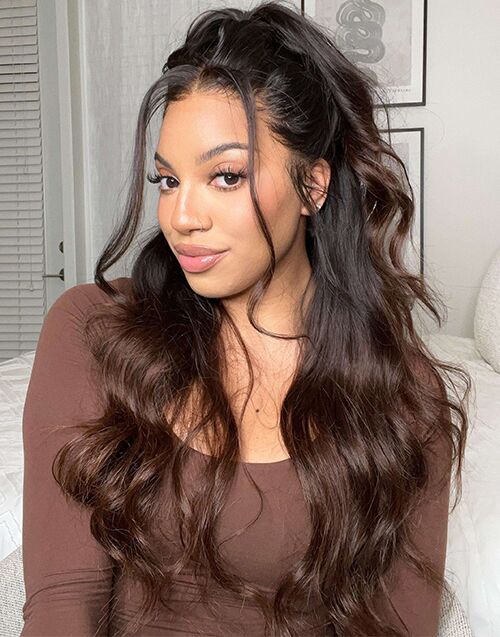 18" Ombre Brown Body Wave Wig 13x5 Pre Cut Lace